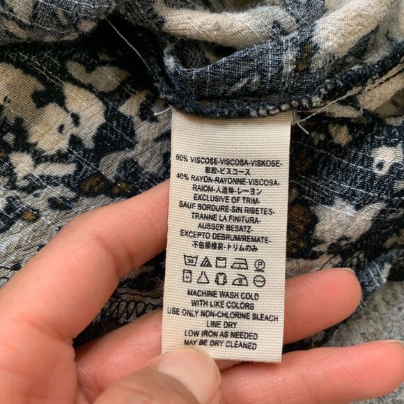 Free People Romper Women XS Extra Small All Right Raven Floral Ruffles Faux Wrap - Picture 7 of 13